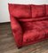 Divano vintage a tre posti in velluto rosso di Ikea, anni '90, Immagine 3