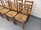 Brutalist Wooden & Straw Chairs, 1960s, Set of 8 9