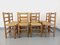 Brutalist Wooden & Straw Chairs, 1960s, Set of 8 2