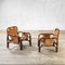Safari Armchairs in Bamboo and Leather attributed to Tito Agnoli, 1960s, Set of 2 1