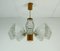 Mid-Century Chandelier in Teak and Glass, 1960s 1