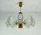 Mid-Century Chandelier in Teak and Glass, 1960s, Image 1