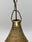 Pencil Reed, Rattan, Wicker and Brass Pendant Lamp, Italy, 1970s, Image 4