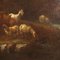 Italian School Artist, Landscape with Figures and Herds, 1700s, Oil on Canvas, Framed, Image 7