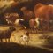 Italienischer Schulkünstler, Landschaft mit Figuren und Herden, 1700er, Öl auf Leinwand, Gerahmt 5