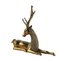 Hollywood Regency Polished Brass Deer, Image 1