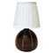 Brown Oval Shaped Ceramic Table Lamp by Rörstrand, Sweden, 1940s, Image 1
