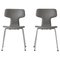 Model 3103 T-Chairs in Leather and Steel by Arne Jacobsen for Fritz Hansen, 1970s, Set of 2, Image 1