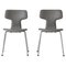 Modell 3103 T-Stühle aus Leder & Stahl von Arne Jacobsen für Fritz Hansen, 1970er, 2 . Set 1