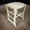 Tabouret Antique en Brocante Blanc, 1890s 1