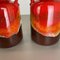 Fat Lava Op Art Pottery Multi-Color Vases attributed to Jasba Ceramics Germany, 1970s, Set of 2 11