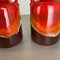 Fat Lava Op Art Pottery Multi-Color Vases attributed to Jasba Ceramics Germany, 1970s, Set of 2, Image 11