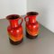 Fat Lava Op Art Pottery Multi-Color Vases attributed to Jasba Ceramics Germany, 1970s, Set of 2 3