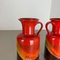 Fat Lava Op Art Pottery Multi-Color Vases attributed to Jasba Ceramics Germany, 1970s, Set of 2 6