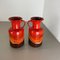 Fat Lava Op Art Pottery Multi-Color Vases attributed to Jasba Ceramics Germany, 1970s, Set of 2 4