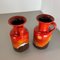 Fat Lava Op Art Pottery Multi-Color Vases attributed to Jasba Ceramics Germany, 1970s, Set of 2 14