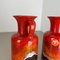 Fat Lava Op Art Pottery Multi-Color Vases attributed to Jasba Ceramics Germany, 1970s, Set of 2 13