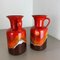 Fat Lava Op Art Pottery Multi-Color Vases attributed to Jasba Ceramics Germany, 1970s, Set of 2 12