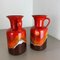 Fat Lava Op Art Pottery Multi-Color Vases attributed to Jasba Ceramics Germany, 1970s, Set of 2, Image 12