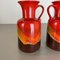Fat Lava Op Art Pottery Multi-Color Vases attributed to Jasba Ceramics Germany, 1970s, Set of 2 7
