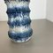 Blaue Fat Lava Zickzack Vase von Scheurich, Germany Wgp, 1970er 6