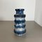 Vase Fat Lava Zigzag Bleu Multicolore de Scheurich, Allemagne Wgp, 1970s 4
