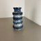 Blaue Fat Lava Zickzack Vase von Scheurich, Germany Wgp, 1970er 3