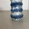 Blaue Fat Lava Zickzack Vase von Scheurich, Germany Wgp, 1970er 5