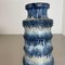 Blaue Fat Lava Zickzack Vase von Scheurich, Germany Wgp, 1970er 7