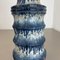 Blaue Fat Lava Zickzack Vase von Scheurich, Germany Wgp, 1970er 15