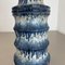 Vase Fat Lava Zigzag Bleu Multicolore de Scheurich, Allemagne Wgp, 1970s 15