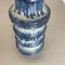 Blaue Fat Lava Zickzack Vase von Scheurich, Germany Wgp, 1970er 10