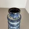 Blaue Fat Lava Zickzack Vase von Scheurich, Germany Wgp, 1970er 9