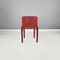 Modern Italian Plastic Red Chairs Selene attributed to Vico Magistretti for Artemide, 1960s, Set of 4 5