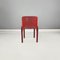 Sedie moderne in plastica rossa Selene attribuite a Vico Magistretti per Artemide, Italia, anni '60, set di 4, Immagine 5