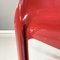 Sillas italianas modernas de plástico en rojo Selene atribuidas a Vico Magistretti para Artemide, años 60. Juego de 4, Imagen 13
