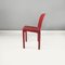 Modern Italian Plastic Red Chairs Selene attributed to Vico Magistretti for Artemide, 1960s, Set of 4 3