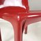 Modern Italian Plastic Red Chairs Selene attributed to Vico Magistretti for Artemide, 1960s, Set of 4 12