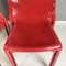 Modern Italian Plastic Red Chairs Selene attributed to Vico Magistretti for Artemide, 1960s, Set of 4 10