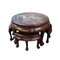 Chinese Tea Table and Stools in Mahogany, 1940s, Set of 4, Image 1