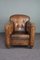 Fauteuil Vintage en Cuir Marron 1