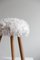 Mid-Century Danish Tripod Stool in Beech & Lambswool, 1960s, Image 4