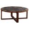 Ox Art Round Coffee Table in Teak & Ceramic Tiles by Trioh, Denmark, 1970s 1