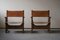 Brutalist Modern Spanish Armchairs in Oak & Cognac Leather by Kaare for Klint, 1960s, Set of 2, Image 18