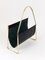 Mid-Century Magazine Rack in Brass and Black Leather by Carl Auböck, 1950s, Image 12