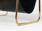 Mid-Century Magazine Rack in Brass and Black Leather by Carl Auböck, 1950s 17