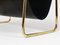 Mid-Century Magazine Rack in Brass and Black Leather by Carl Auböck, 1950s, Image 17