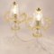Murano Glass Table Lamps in Crystal Color with Artistic Decorations in Gold Leaf, Italy, 2000s, Set of 2 2