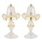 Murano Glass Table Lamps in Crystal Color with Artistic Decorations in Gold Leaf, Italy, 2000s, Set of 2 1