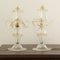 Murano Glass Table Lamps in Crystal Color with Artistic Decorations in Gold Leaf, Italy, 2000s, Set of 2, Image 5